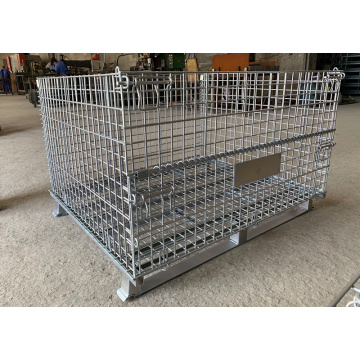 Cage de stockage en acier pliable en treillis métallique